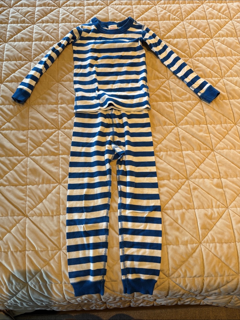 Hanna Andersson Blue and White Striped Kids Pajama Set